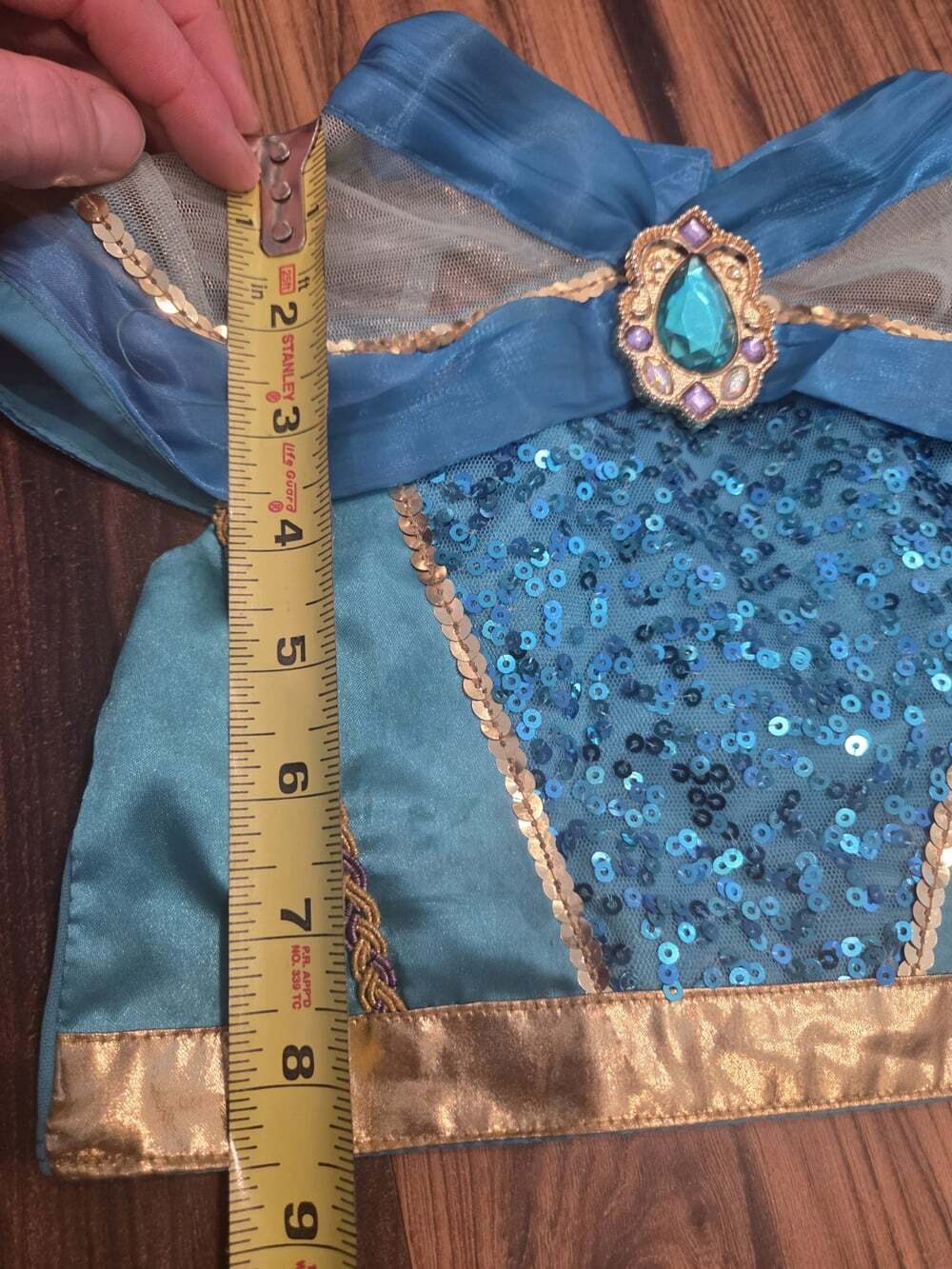 Disney Store Princess Jasmine Aladdin Costume Set Sz 3T Gold Foil Detail - Picture 13 of 13